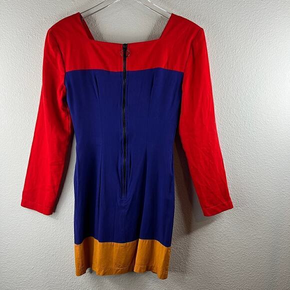 Vintage Switch USA Primary Colors Color Block Mini Dress Long Sleeve Size 5 - Picture 9 of 9